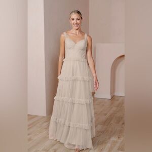 REVELRY Sloane Tulle Dress Champagne Cream